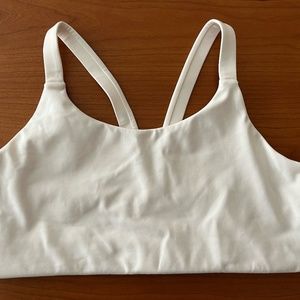 Girlfriend Collective White Sports Bra - Ivory Lou V-Back Bra (XL)